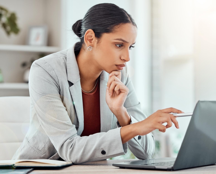 worker checking email